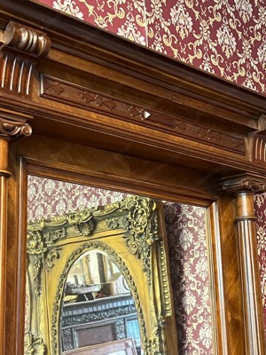 Gründerzeit Garderobe Spiegel Nussbaum Diele Flur ANTIK Barock Vintage Massivholz  Bild 8