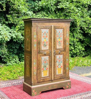 Biedermeier Schrank Bauernschrank bemalt Barock Gründerzeit antik Bauernmöbel Kasten