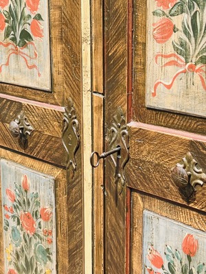 Biedermeier Schrank Bauernschrank bemalt Barock Gründerzeit antik Bauernmöbel Kasten Bild 5