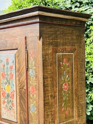 Biedermeier Schrank Bauernschrank bemalt Barock Gründerzeit antik Bauernmöbel Kasten Bild 3