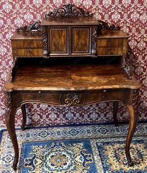 Biedermeier Sekretär Louis Philippe Aufsatzsekretär Schreibtisch Barock Mahagoni  Bild 2