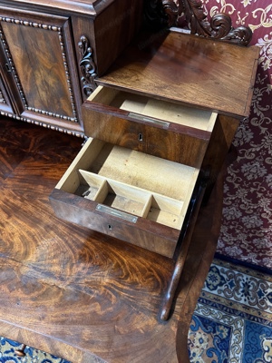 Biedermeier Sekretär Louis Philippe Aufsatzsekretär Schreibtisch Barock Mahagoni  Bild 10