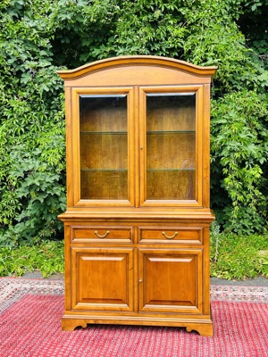  Biedermeier Vitrine Buffet Schrank Barock Kirschbaum Landhaus Stilmöbel Schrank Bauernmöbel