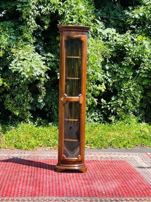  Biedermeier Vitrine Eckschrank Eckvitrine Nussbaum Barock Louis XV Stilmöbel 