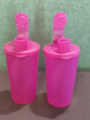 Tupperware Kindertrinkbecher Pink mit Deckel und Trinköffnung  Bild 2