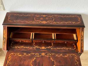 Sekretär Damensekretär mit Intarsien Louis XV Barock Schreibtisch mit Intarsien  Bild 6