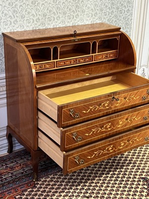 Barock Sekretär Biedermeier Kirschbaum Louis XV Empire STILMÖBEL mit Intarsien  Bild 6