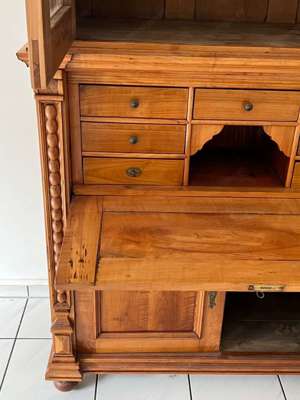 Biedermeier Sekretär Gründerzeit Kirschbaum Vitrine Bild 2