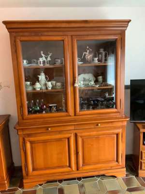 Biedermeier Vitrine von Selva Stilmöbel Kirschbaum Wohnzimmerschrank Bild 3