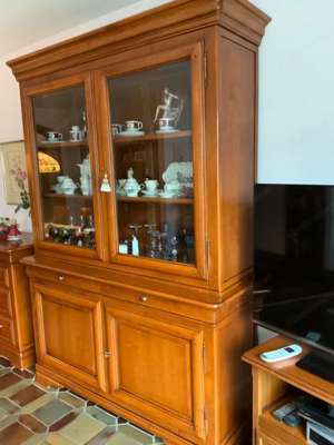 Biedermeier Vitrine von Selva Stilmöbel Kirschbaum Wohnzimmerschrank Bild 2