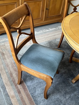Biedermeier Möbel Esszimmer Kirschbaum Tisch Sessel Stühle Bild 4