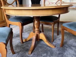 Biedermeier Möbel Esszimmer Kirschbaum Tisch Sessel Stühle Bild 5