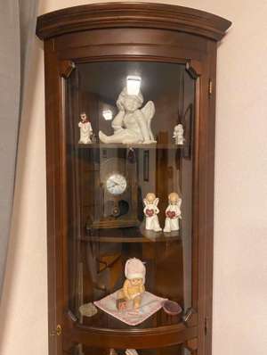 Biedermeier Vitrine Nussbaum Barock Eckvitrine Gründerzeit Eck Schrank Bild 4