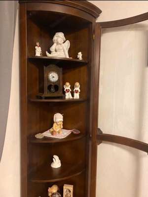 Biedermeier Vitrine Nussbaum Barock Eckvitrine Gründerzeit Eck Schrank Bild 2