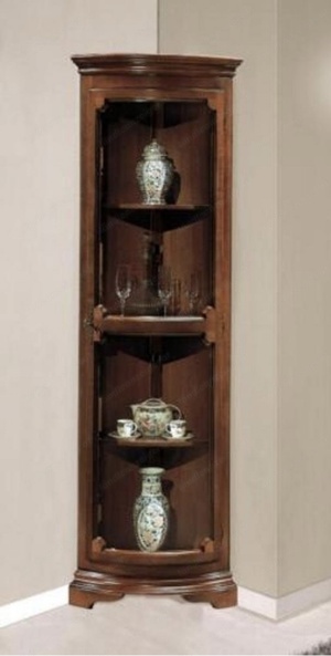 Biedermeier Vitrine Nussbaum Barock Eckvitrine Gründerzeit Eck Schrank Bild 7