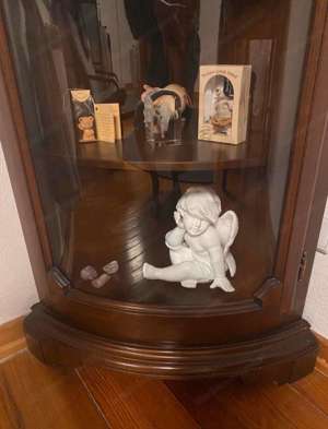 Biedermeier Vitrine Nussbaum Barock Eckvitrine Gründerzeit Eck Schrank Bild 5