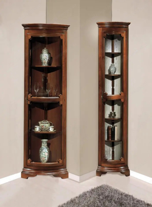 Biedermeier Vitrine Nussbaum Barock Eckvitrine Gründerzeit Eck Schrank Bild 8