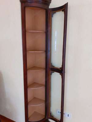 Biedermeier Vitrine Eckvitrine Selva Nussbaum Vitrine Schrank Barock STILMÖBEL Bild 5