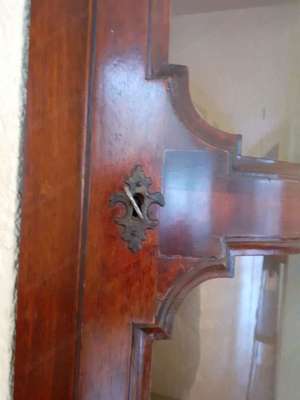 Biedermeier Vitrine Eckvitrine Selva Nussbaum Vitrine Schrank Barock STILMÖBEL Bild 2