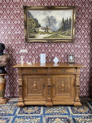 Gründerzeit Kommode Anrichte Sideboard Eiche massiv  Bild 8