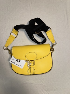 Miss Moggy Echtleder Handtasche, Farbe: Gelb