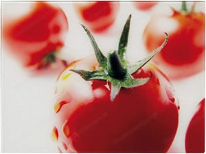Glasschneideplatten: Tomate und Stein