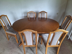 Vollholz Tisch + 6 Stühle