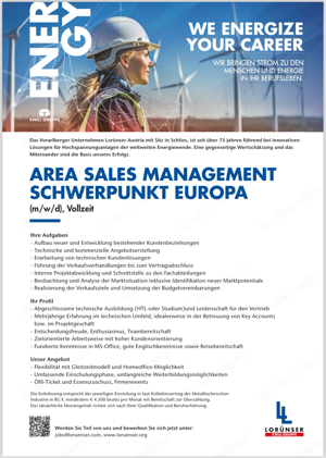 Area Sales Managment Schwerpunkt Europa