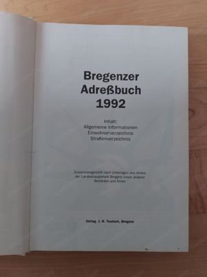 Bregenzer Adressbuch 1992 Bild 2