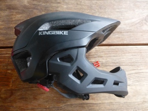 Fahrradhelm Racinghelm 2in1 Kingbike Kinnschutz Schwarz Matt Neu Bild 2