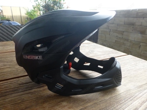 Fahrradhelm Racinghelm 2in1 Kingbike Kinnschutz Schwarz Matt Neu Bild 6