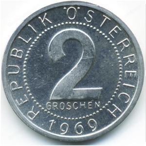 2 Groschen 1969 - 1971 * 3 Münzen * PROOF * Al * RaR * Sehr Selten