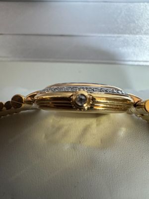 Cartier Damenuhr mit originalem Diamantenbesatz, 750er Gold, BiColor Armband, 1A Bild 2