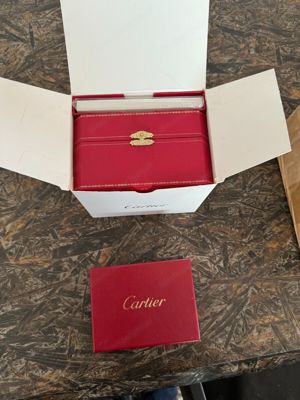 Cartier Damenuhr mit originalem Diamantenbesatz, 750er Gold, BiColor Armband, 1A Bild 9