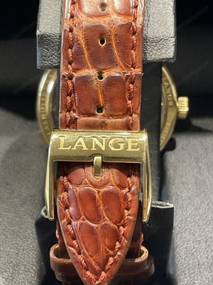 Lange & Söhne Lange 1 Originalband 750er Gold D=38,5mm Saphirglas,53 Rubine 98g Bild 4