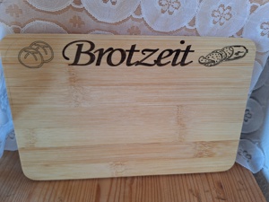 Bambus-Holz Brotzeit-Jausenbrett "Brotzeit"