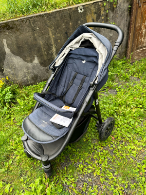 Joie mytrax Kinderwagen blau + Regenverdeck