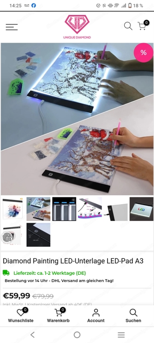 Diamond painting LED Unterlage 30x40 A3 (LED Light Pad)