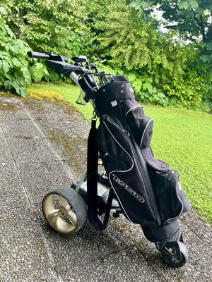 Golf Motocaddy Golfbag komplett mit Elektrotrolley und Akku