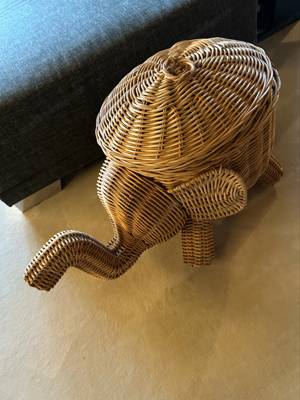 ELEFANT - Korbgeflecht  Rattan  Aufbewahrungsbox Bild 4