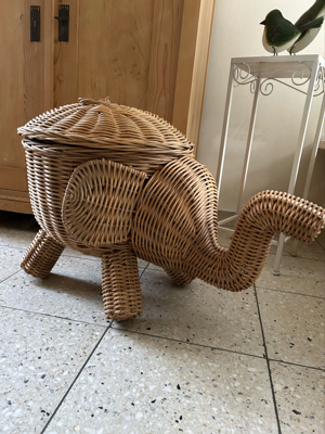 ELEFANT - Korbgeflecht  Rattan  Aufbewahrungsbox Bild 2