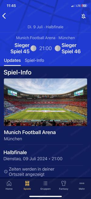 4 Tickets für Europameisterschaft in München Halbfinale zu vergeben