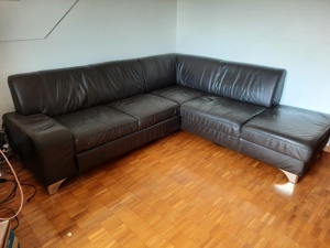 Leder Ecksofa mit Bettfunktion