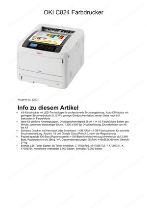 OKI C824 Laser Farbdrucker