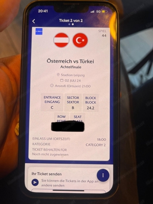 2 Ticket Österreich vs. Türkiye Achtelfinale der UEFA