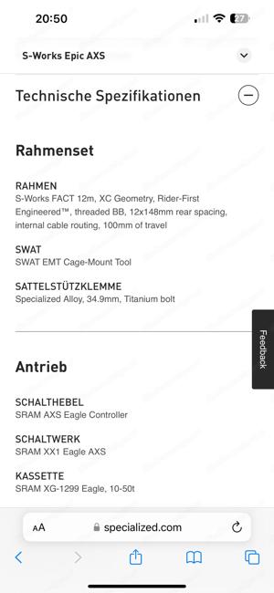 S-Works Epic 2020  Größe L