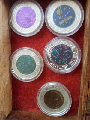 5 Stück Silber Niob Münzen verschiedene Jahrgänge 