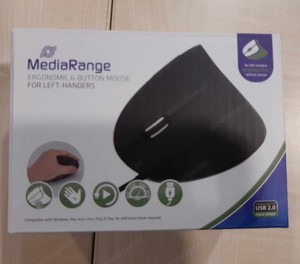 Media Range ergonomische Maus für Linkshändler, OVP,  NEU, unbenutzt