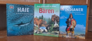 Wissensbücher (Haie, Bären, Indianer)