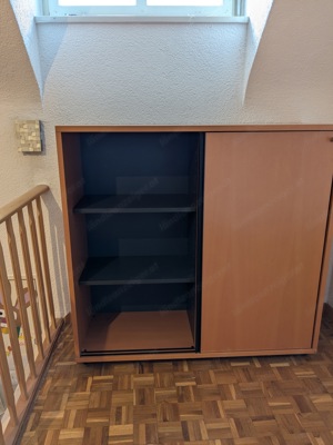 Büro Schrank Buche massiv - hochwertig  B120 x H110 Bild 2